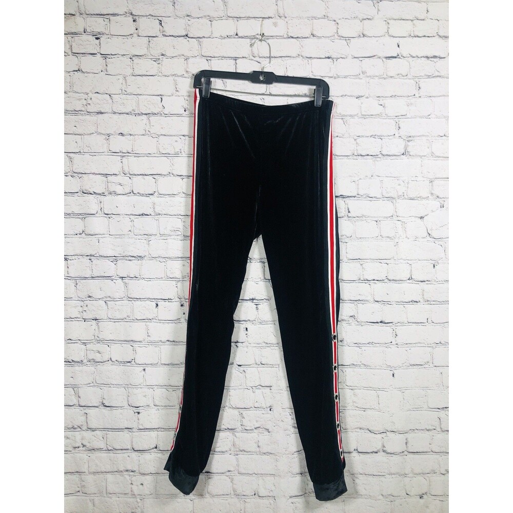 BLUE IVY‎ by KC Women Velvet Side Stripe Slim Pants Black Red White Size L